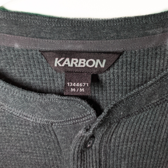 KARBON GREEN LONG SLEEVE 3 BUTTON MEN'S SWEATSHIRT - Picture 4 of 7